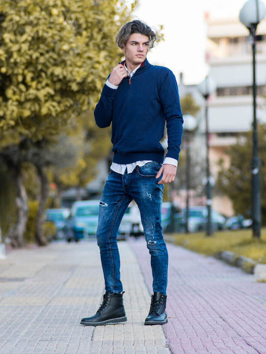 Pulover cu mânecă lungă Albastru