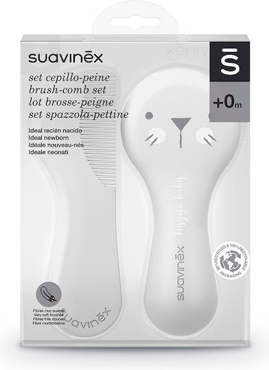 Suavinex Baby Brush & Comb Grey Tiger 2pcs