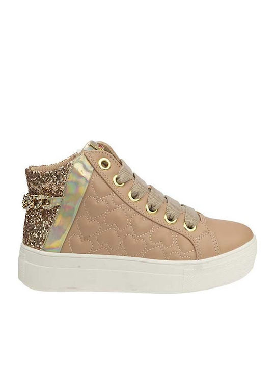 Kids Boots with Laces Beige