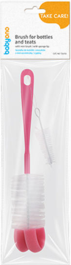 Babyono Cleaning Brush for Baby Bottles Pink 2pcs