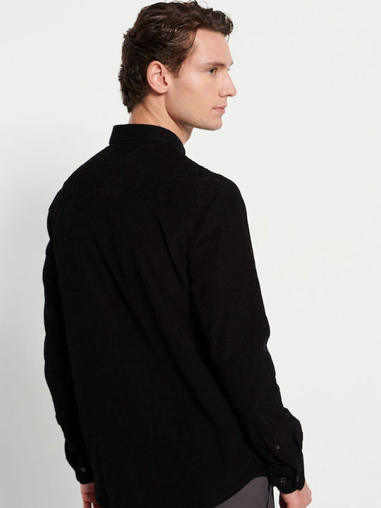 Long-sleeved Corduroy Shirt Black