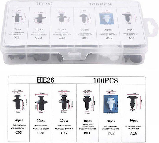 ATL Car Plastic Clips 100pcs