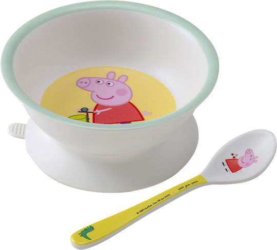 Petit Jour Paris Baby Food Container Set Peppa Pig made of Melamine White 2pcs 52-702/10