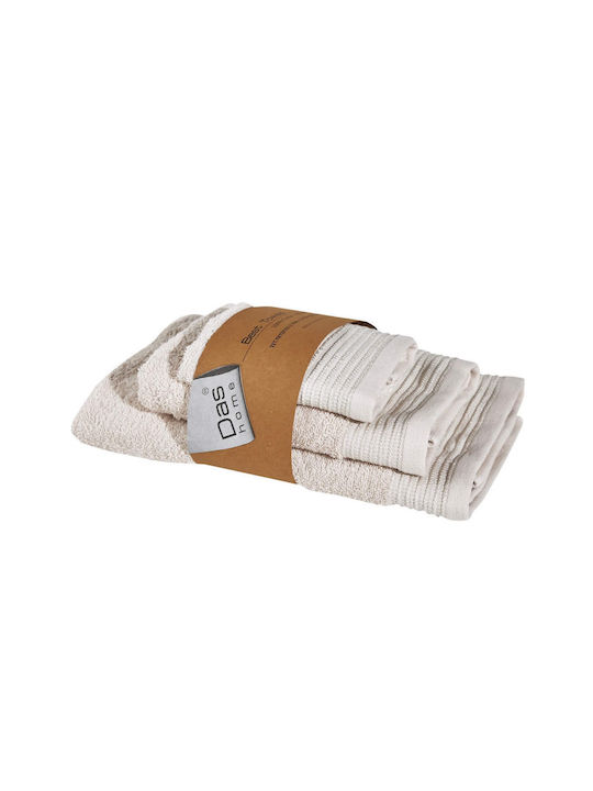 Das Home 3pc Bath Towel Set Best 0690 Beige Weight 450gr/m²