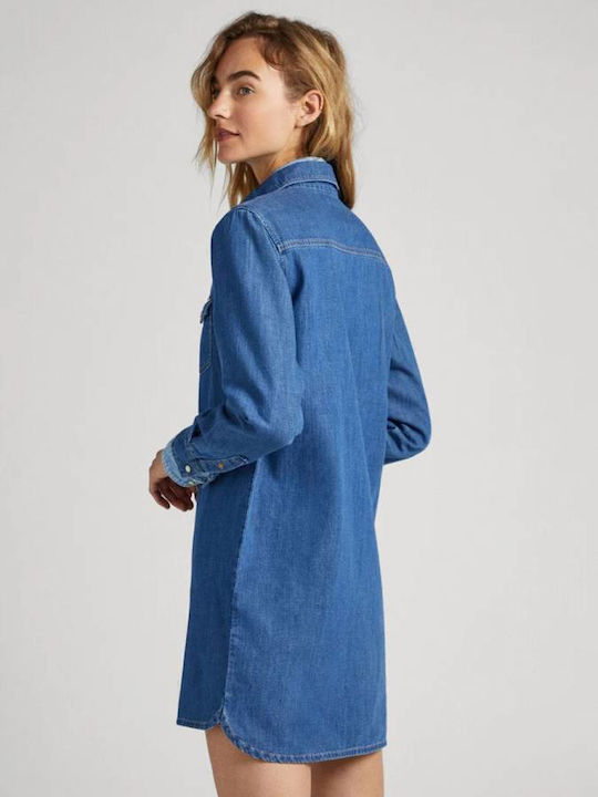 Mini Shirt Dress Dress Blue