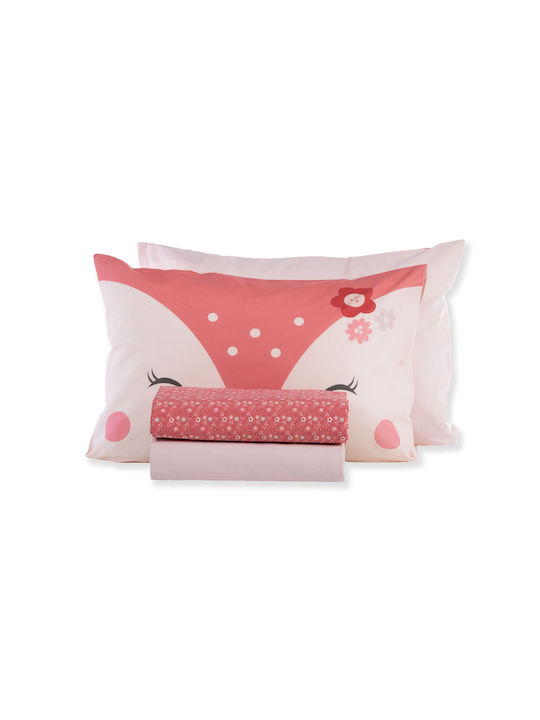 Nef-Nef Homeware Fox In Style Set Kinderbettbezug Einzel mit Kissenbezug Baumwolle Orange 160x240cm