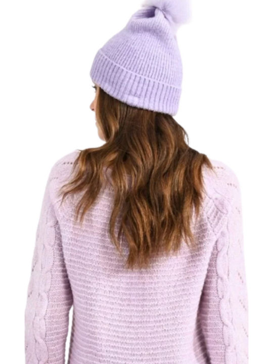 Knitted Beanie Cap Purple
