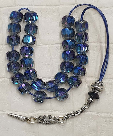 Roloi Komboloi Glass Worry Beads Blue 27cm