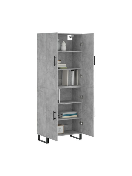 Grey Bookcase 69.5x34x180cm