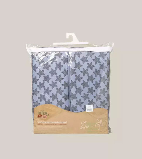 Interbaby Star Universal Stroller Footmuff Waterproof Gray with Velvet Lining 90x46cm