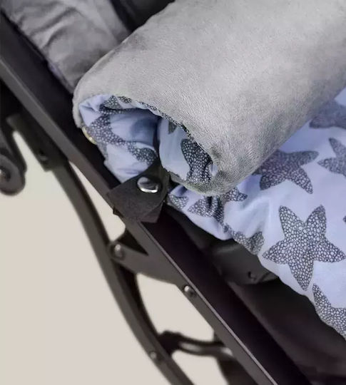 Interbaby Star Universal Stroller Footmuff Waterproof Gray with Velvet Lining 90x46cm