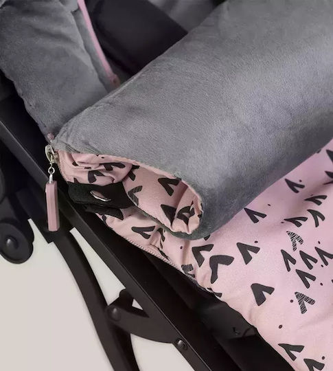Interbaby Montan Universal Ποδόσακος Καροτσιού Ροζ με Βελούδινη Επένδυση 90x46εκ.
