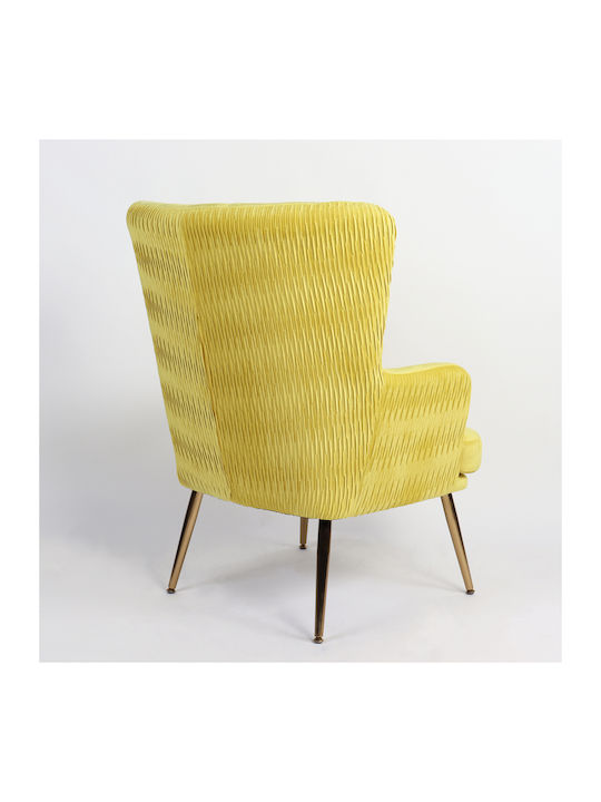 Koldenree Sessel mit Fußhocker Samt Gelb 74x72x91cm