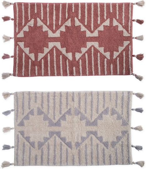 Nef-Nef Homeware Бански килим Памук Правоъгълена Kleran 034007 Сив 60x90бр