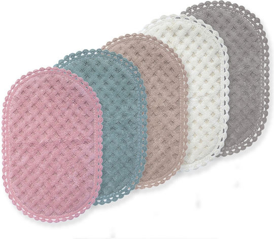 Nef-Nef Homeware Non-Slip Bath Mat Cotton Oval Touch 034261 Ecru 55x85cm