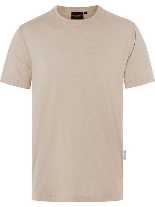 Karlowsky Ανδρικό Διαφημιστικό T-shirt Κοντομάνικο σε Μπεζ Χρώμα