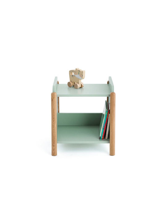 Wooden Kids Bedside Table Green 42x41x44.5cm