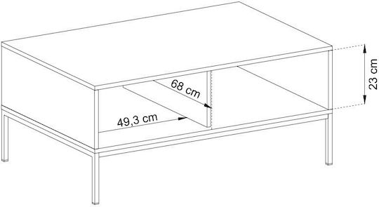 Rectangular Central Coffee Table Mono Wooden with Drawers Burgundy / Gold M103.5xL68xH46.2cm