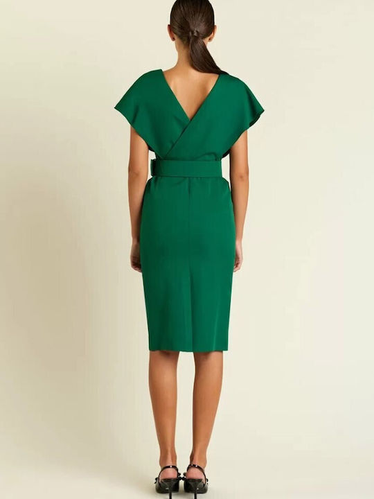 Forel Mini Dress Wrap Green