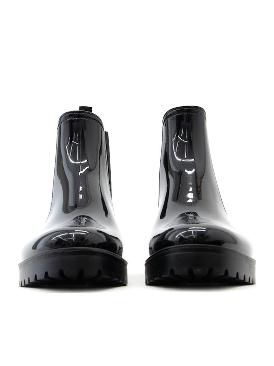 Women's Patent Leather Chelsea Boots Black