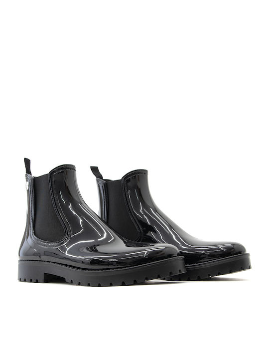 Women's Patent Leather Chelsea Boots Black