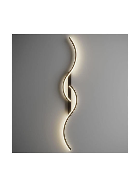 Modern Wall Lamp with Integrated LED and Warm White Light Black Width 8cm