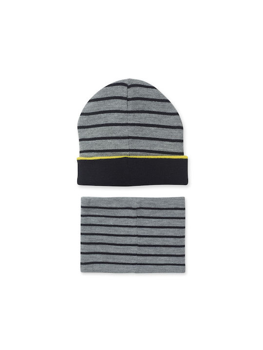 Nath Kids Kids Beanie Set with Scarf Knitted Gray