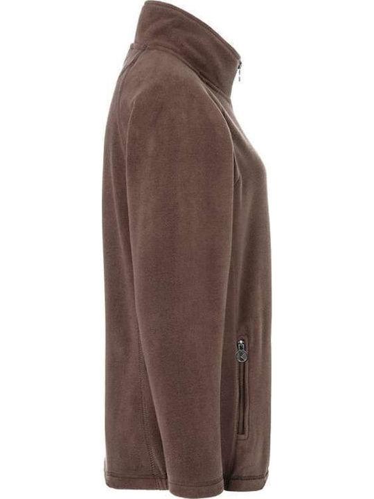 Fleece Jachetă de damă cu Fermoar în Maro Culoare