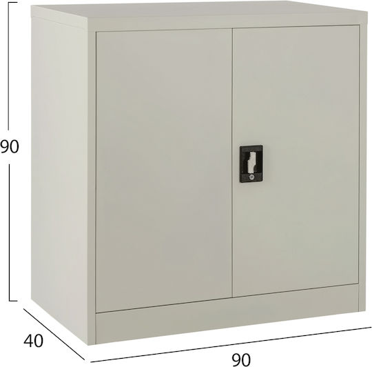 Metallic Shoe Rack with Locking Capability with Divider & 2 Shelves Grey 90x40x90 cm