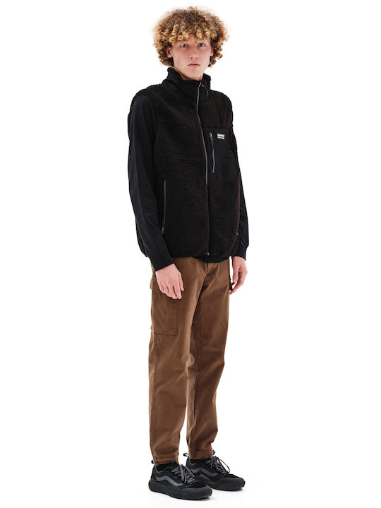 Ärmellos Winter Jacke Schwarz