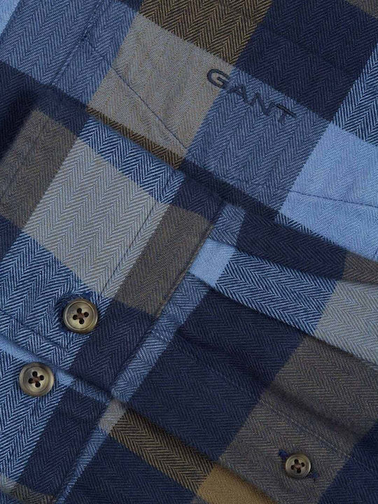 Gant Men's Shirt Long Sleeve Blue