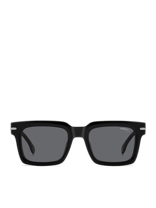 Carrera Men's Sunglasses with Black Horn-Rimmed Frame and Grey Polarized Lens 316/S 807/M9