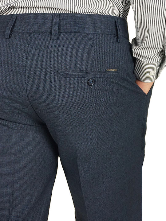 Men's Suit Trousers Elastic Slim Fit Navy Blue