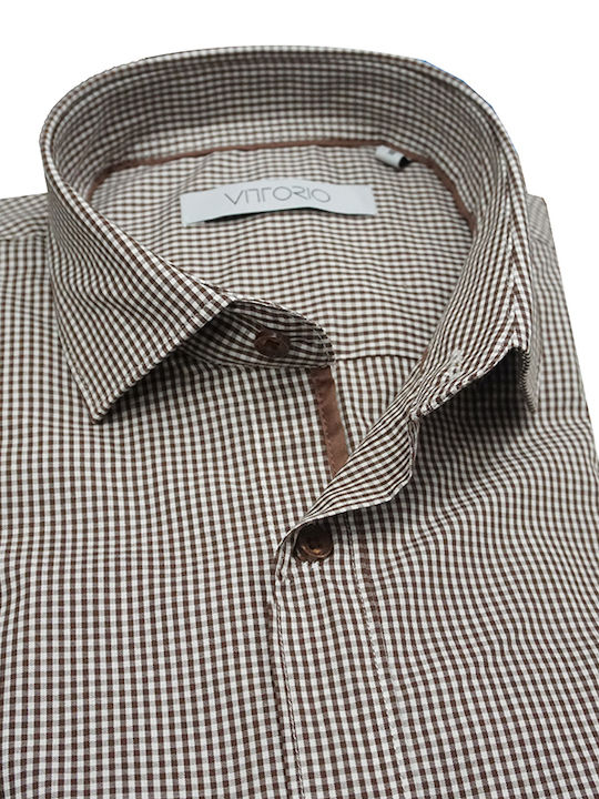 Vittorio Artist Cotton Shirt Brown