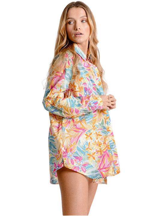 Molly Bracken Molly Ladies Woven Shirt Mânecă lungă Femei Cămașă Floral