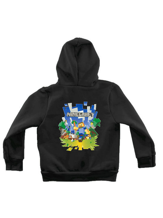 Rock Deal Boys Hooded Sweatshirt Minecraft with Zipper Black