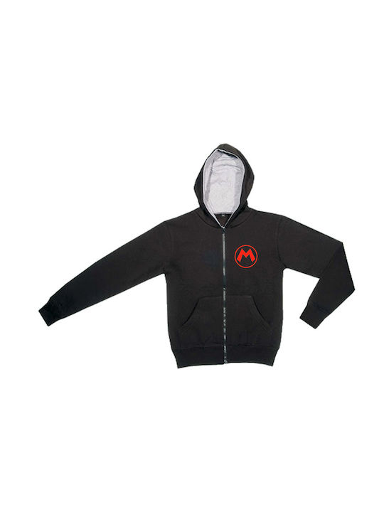 Rock Deal Boys Hooded Sweatshirt with Zipper Black