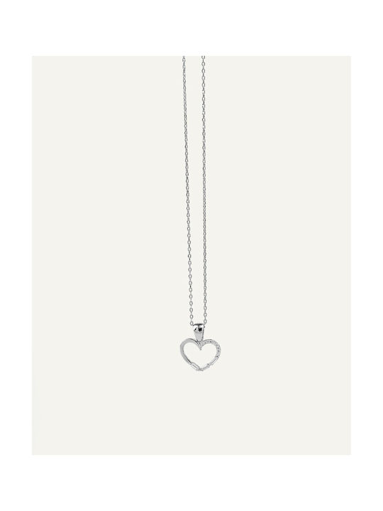 StanStefan Necklace with design Heart from Silver with Zircon