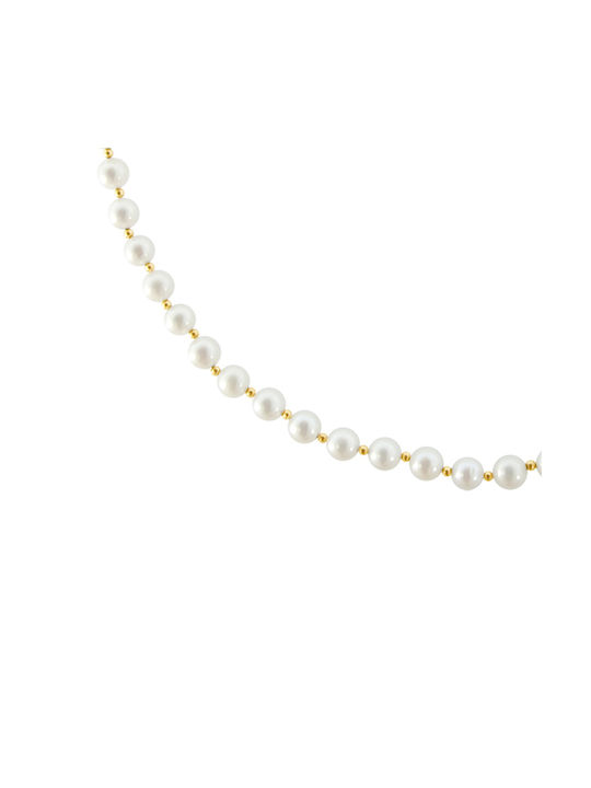 Drandakis Necklace from White Gold 14K with Pearls