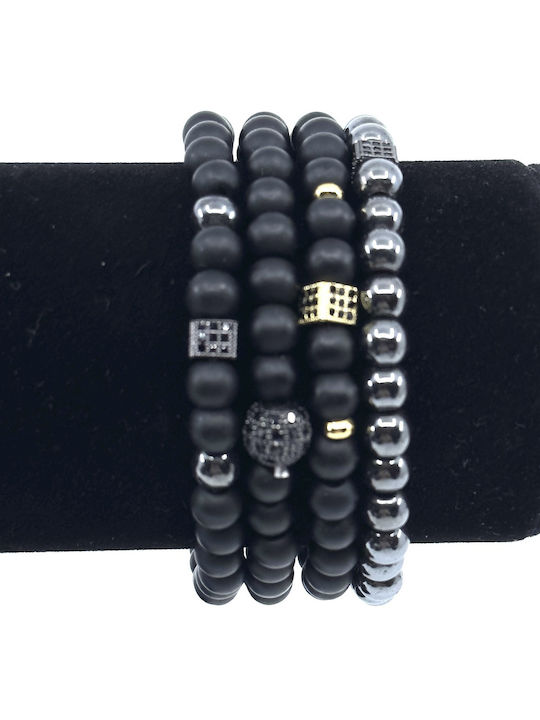 Legend Accessories Ανδρικό Σετ Βραχιόλια από Ανοξείδωτο Ατσάλι 18cm
