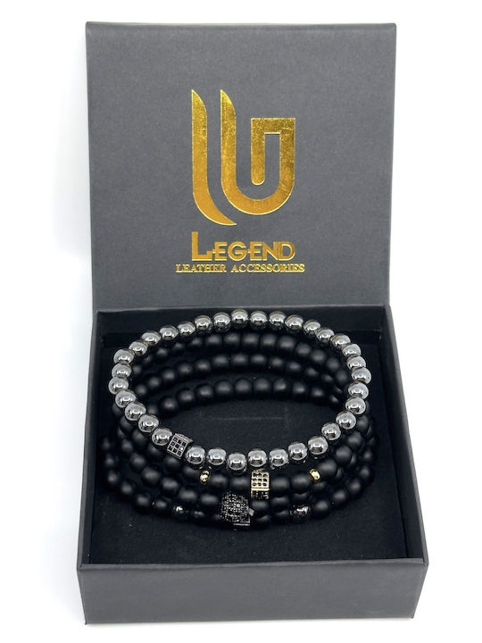 Legend Accessories Ανδρικό Σετ Βραχιόλια από Ανοξείδωτο Ατσάλι 18cm