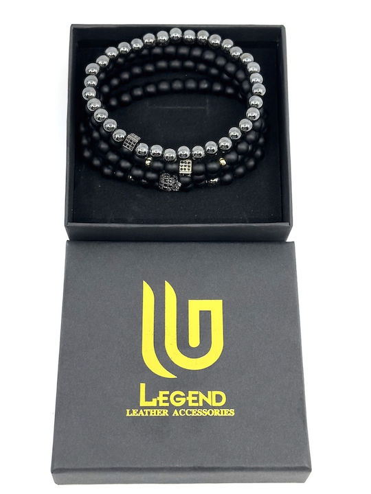 Legend Accessories Ανδρικό Σετ Βραχιόλια από Ανοξείδωτο Ατσάλι 18cm