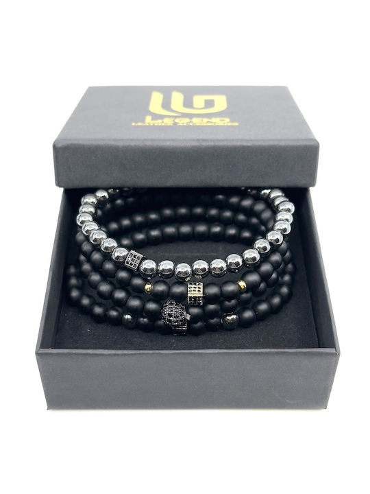Legend Accessories Ανδρικό Σετ Βραχιόλια από Ανοξείδωτο Ατσάλι 18cm