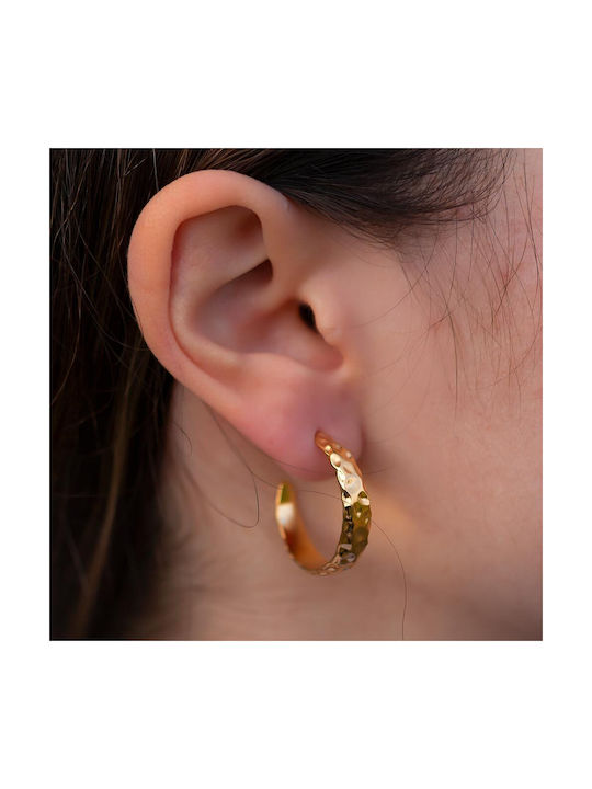 Piercing.gr Earrings Hoops made of Steel Gold Plated