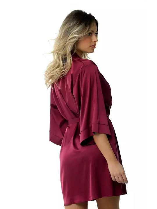 Bonatti Winter Women's Satin Robe Burgundy Maida