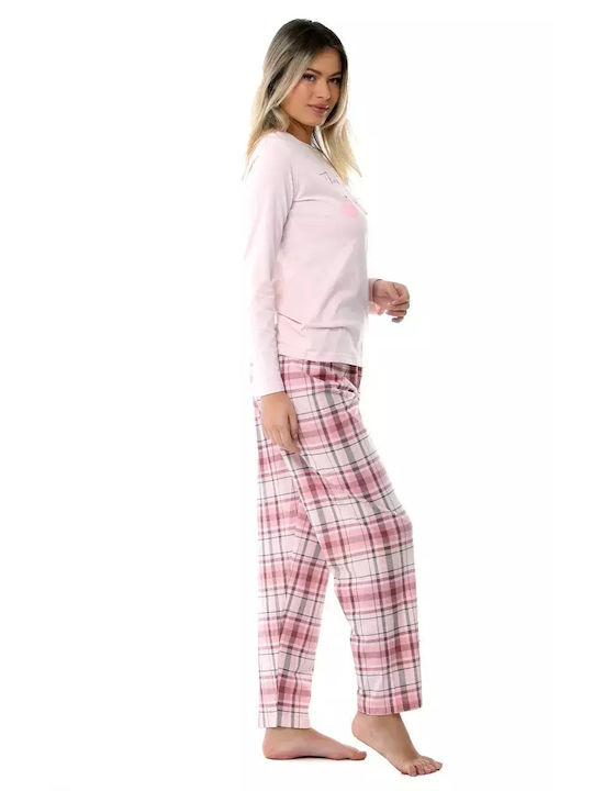 Bonatti Winter Damen Pyjama-Set Baumwolle Rosa