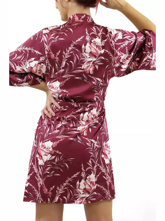 Bonatti Winter Women's Satin Robe Burgundy Sorella