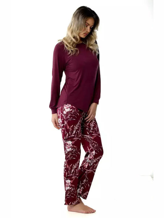 Bonatti Winter Damen Pyjama-Set Satin Burgundisch