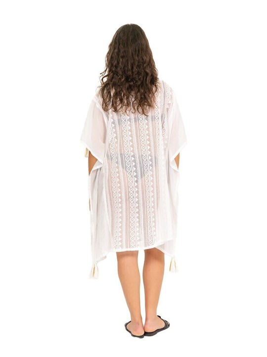 Aquablue Women's Mini Caftan Beachwear White
