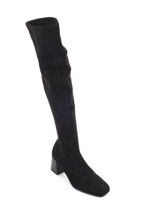 Fshoes Suede Over the Knee Women's Boots Black